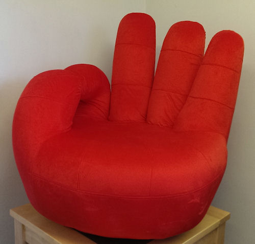 red hand chair